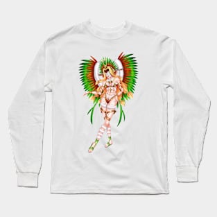 Christmas Quetzalcoatl Rudos Mask Long Sleeve T-Shirt